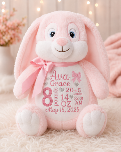 Personalized Keepsake Plush with Full Birth Stats