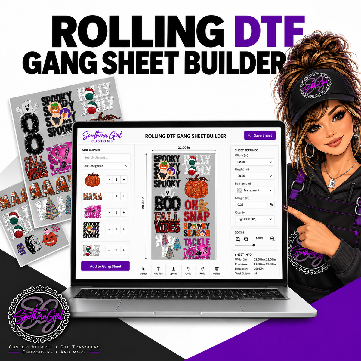 Rolling DTF Gang Sheet Builder